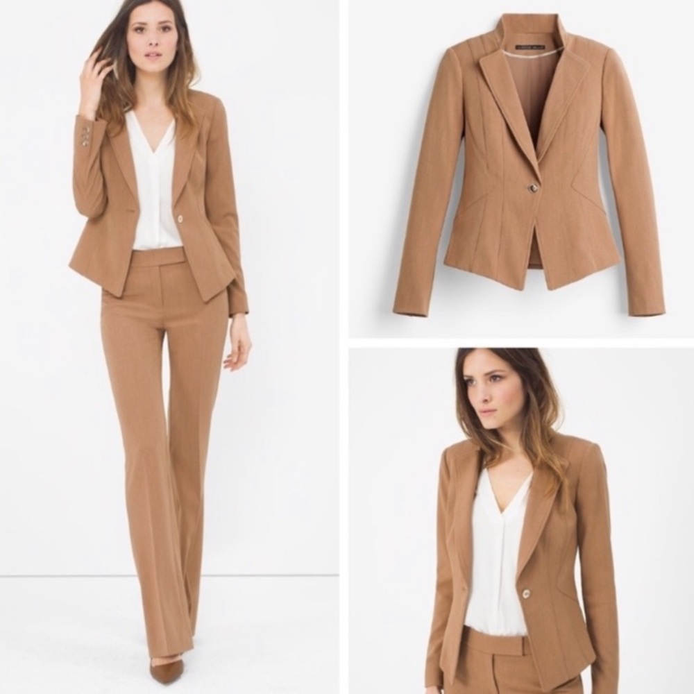 White House Black Market Heathered Seasonless Sandalwood Jacket 8